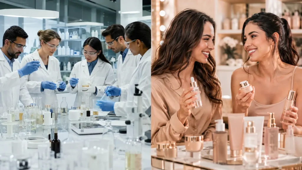 Skincare and makeup hybrid products being developed by cosmetic manufacturers for modern beauty brands and consumers