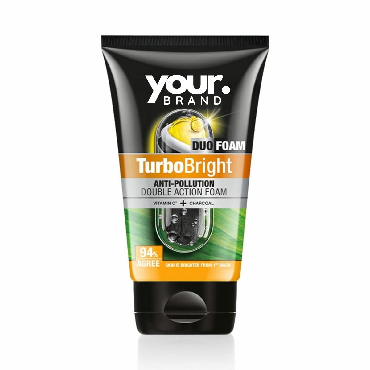 Anti-Pollution Face Wash with Vitamin C and Charcoal Double Action Foam