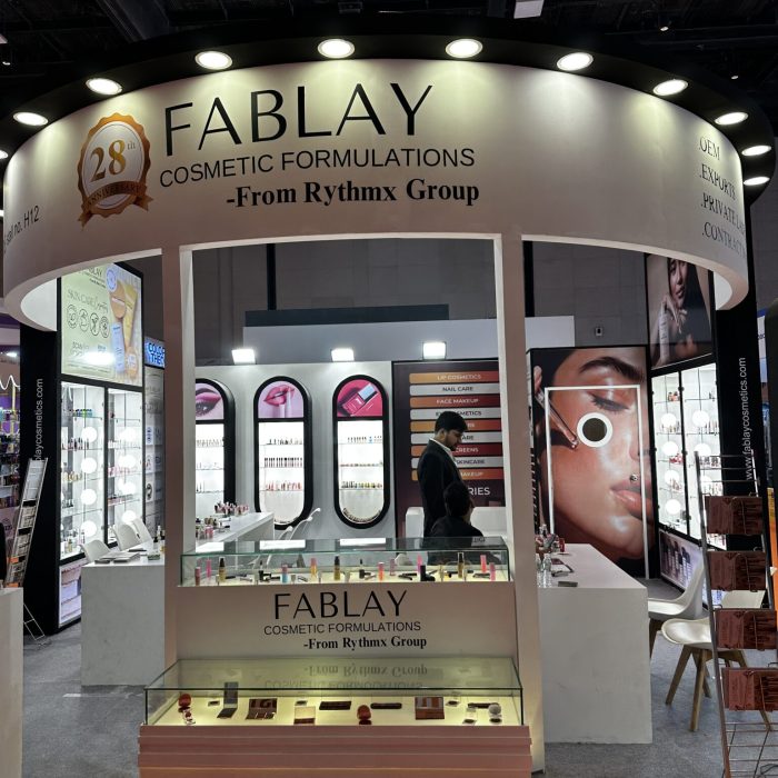 Fablay Cosmetic Formulations private label cosmetics manufacturer exhibition booth